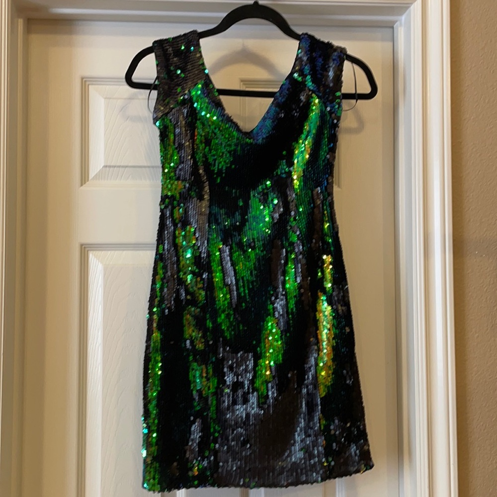GUESS Green sequined cocktail dress- size 4
